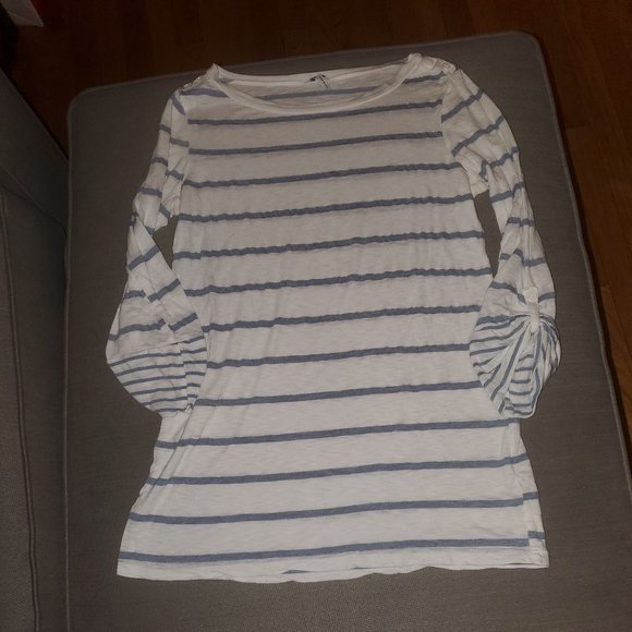 Splendid white with blue stripes top - XS - lightly used - Picture 1 of 7